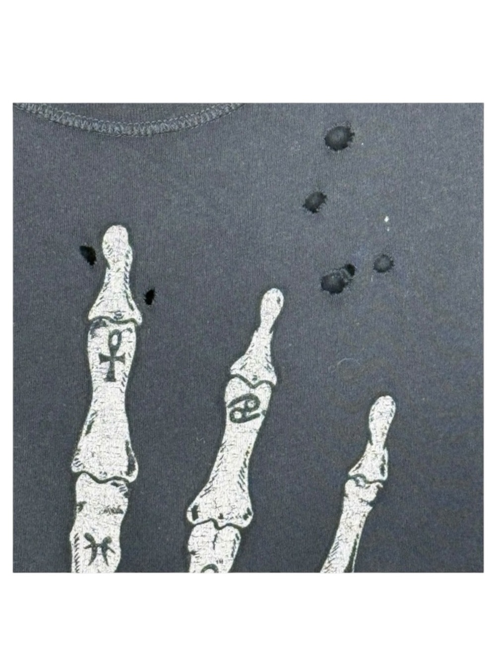 Rare: UNIF 𖤐 Y2K Skeleton Skull Hand Muscle Tee Tank 𖤐 Vintage Black 𖤐 Small 𖤐 - Picture 5 of 16